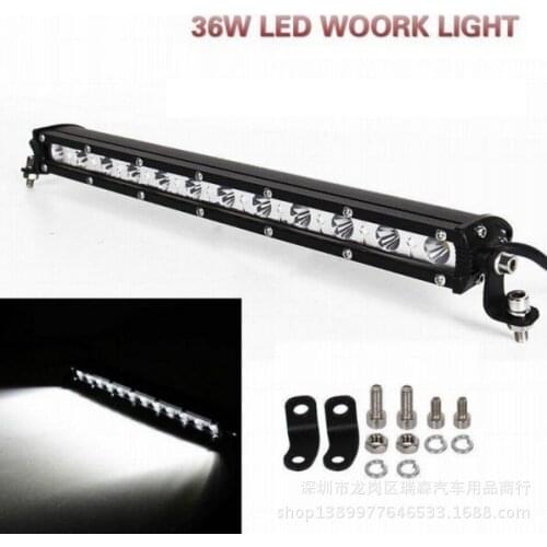 Long strip ultra-thin 36w 12led work light off-road car top light LED daytime running light 12-30V