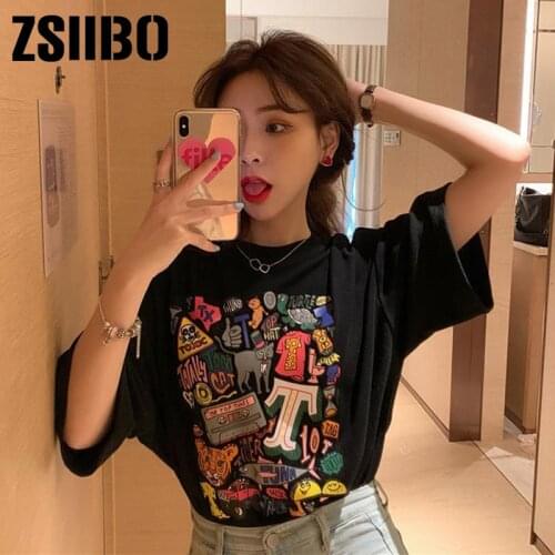 Harajuku Gothic Female Tshirt Print Short Sleeve black Tops Tees Fashion T Shirt Women Clothing T-shirts dropshipping accessory