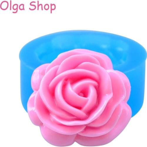 HYL319 30.9mm Rose Flower Flexible Silicone Mold - for Fondant, Cake Decoration, Candy, Resin, Polymer Clay, Jewelry, Soap, Wax