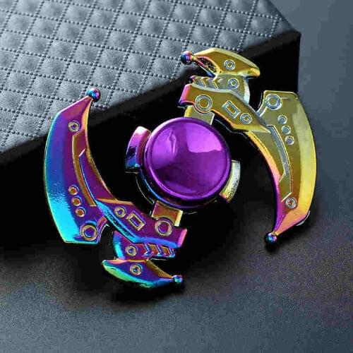 Zinc Alloy Fidget Toy Metal Bearing Rainbow Heptagonal Hand Spinner Spinner Autism ADHD Stress Relief Hand Spinner Decompression