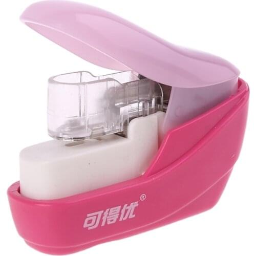 K1KF No Staples Nail Free Stapler Mini Cute Paper Book Binding Stapling Machine Stapleless Staplers Stationery