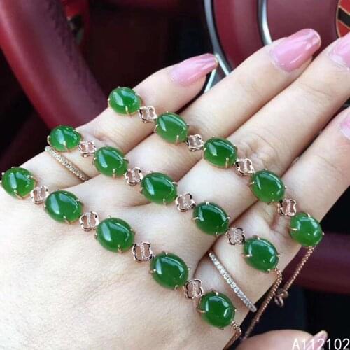 KJJEAXCMY fine jewelry 925 sterling silver inlaid natural Jasper popular girl new hand bracelet support test Chinese style
