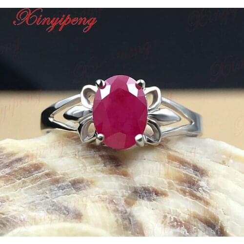 18 k gold ruby ring natural female Precious jewelry A wedding gift