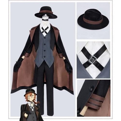 Anime Bungou Stray Dogs Cosplay Costume Chuya Nakahara Cosplay Costume Port Mafia Nakahara Chuya Costume for Men
