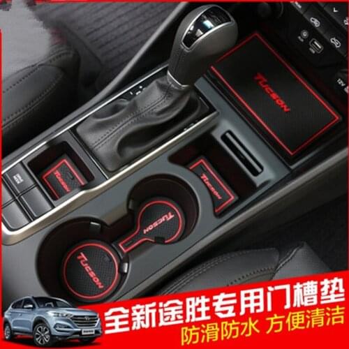 20PCS Rubber Interior Door Groove Mat Cup Mat Non-Slip For Hyundai Tucson 2015 2016 2017 2018 Accessories