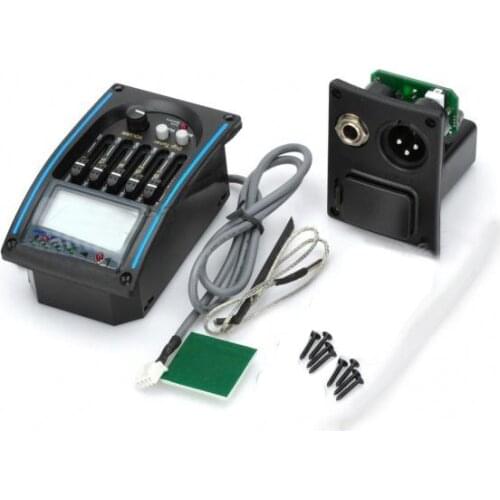 LC-5 Acoustic Guitar Preamp EQ LCD Tuner Piezo Pickup Equalizer with accessories