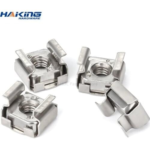 M4 M5 M6 M8 Square Hole Hardware Cage Nuts 5/10 Pcs Stainless Steel Quartet Floating Insert Nut for Rack Mount Server Cabinet