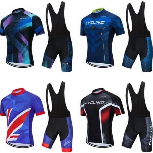Men UK team cycling clothing 2021 Summer bicycle clothes bib shorts blouses Male road bike jersey set pro dress MTB uniform kit