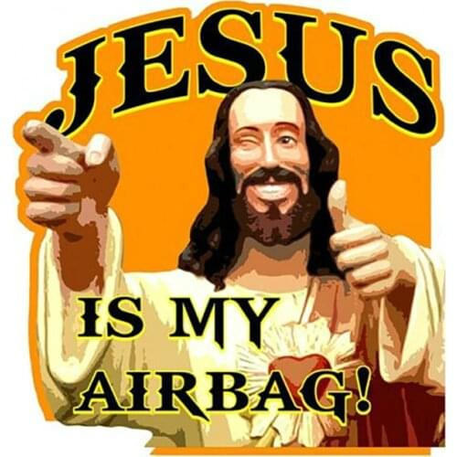 Jesus Is My Airbag Car Sticker Waterproof Decal Laptop Suitcase Guitar Truck Motorcycle Auto Accessories PVC,13cm*12cm