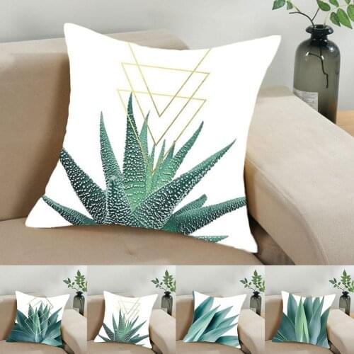 Fresh Green Leaves Digital Printed Pillowcase Home Cojines Sofa Decorativos Throw Cojines Pillow Decoration 45*45cm Pillow V2U5