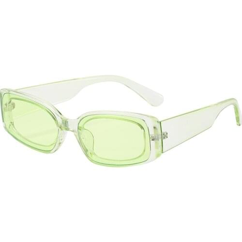 New Brand Rectangle Sunglasses for Women Men Clear Ocean Lens Sun Glasses Lady Vintage Narrow Frame Eyewear Shades for Women UV