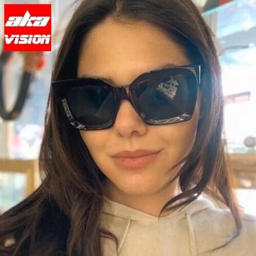 AKA VISION Small Square Sunglasses Women Retro Eyeglasses Women/Men Gradient Clear Lens Glasses Women Gafas Lentes De Sol Mujer