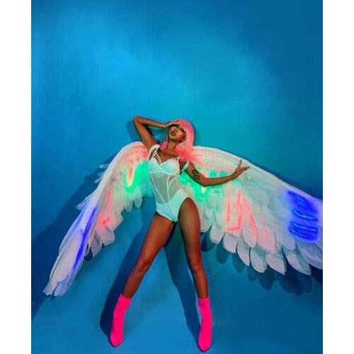 White wings stage show wear fairy dance clothing Nightclub bar Angel baby party girl costume