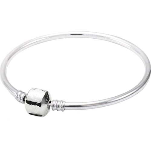 Original Lobster Clasp Snake Bracelet Bangle Fit Women 925 Sterling Silver Bead Charm Bangle Diy Pandora Jewelry