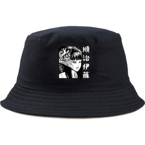Manga Junji Ito Bucket Hats men women fishing cap casual out sunscreen Fisherman Panama Hip Hop Cap