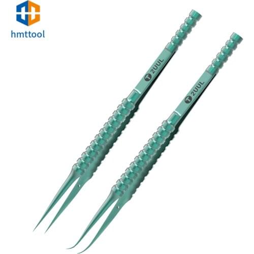 2UUL Titanium Alloy electronic Precision Tweezers Curved Straight For Mobile Phone Repair Special Microscope Fngerprint Fly Line