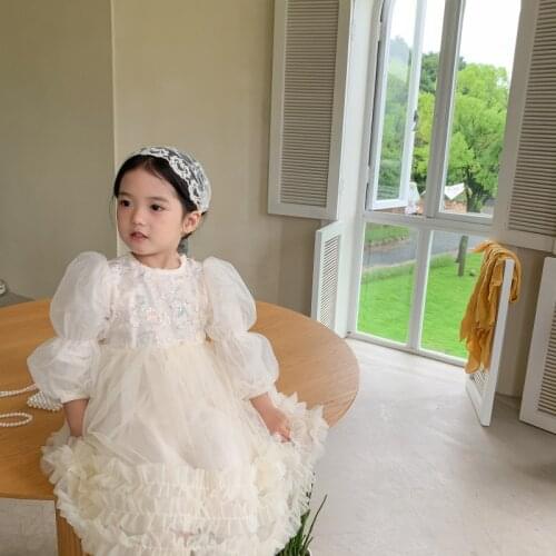 Girls Dress 21 Spring and Autumn New Korean Childrens Western Princess Dress Baby Birthday Dress Dress