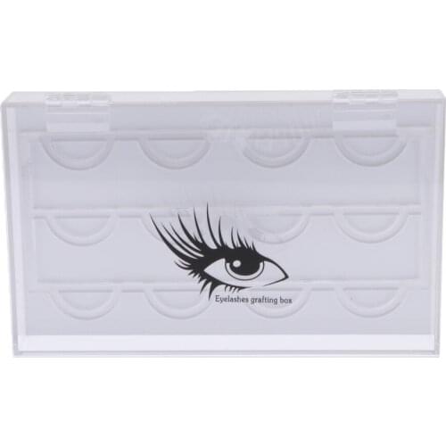 Clear Acrylic False Eyelash Storage Box Container Holder Compartment Case