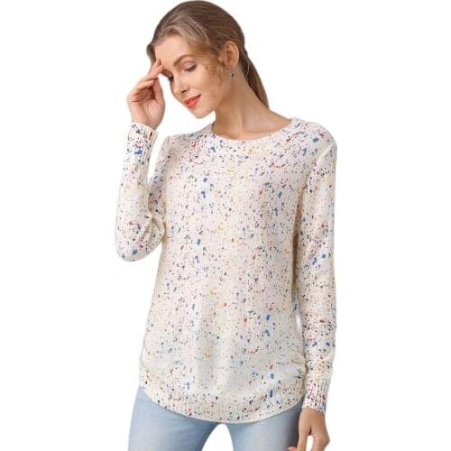 2019 Autumn Printing Knitwear Womens Pullover Loose Top Women Printed Fashion Italian O-neck Casual