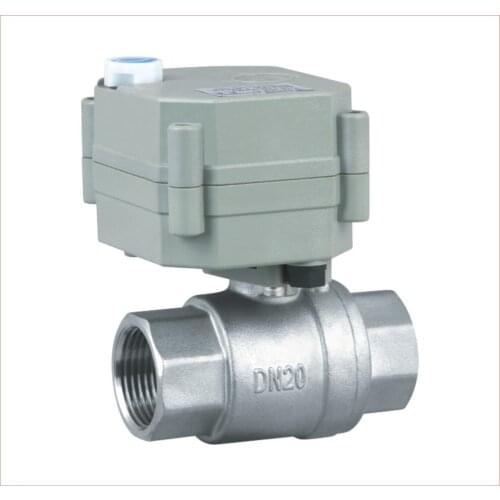 3/4'' 9-24VAC/DC Motorized Ball Valve 2 Way BSP/NPT Stainless Steel Full Bore Electric Valve With Indicator And Manual Override