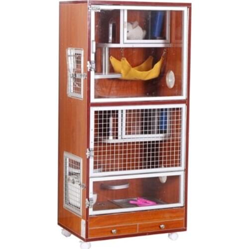 Dragon cat cabinet cage solid fir wood eco-plate villa pet air conditioning