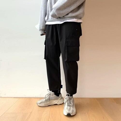Hip Hop Jogging Mens Pants Japan Style Streetwear Running Trousers Fashion Casual Harajuku Sweatpants Big Pocket Cargo Pants Men