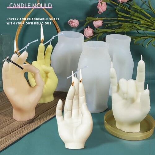 Candle Silicone Stencil Easy to Clean DIY Creatives Gesture Template For DIY Candle Fondant Soap Chocolate RE