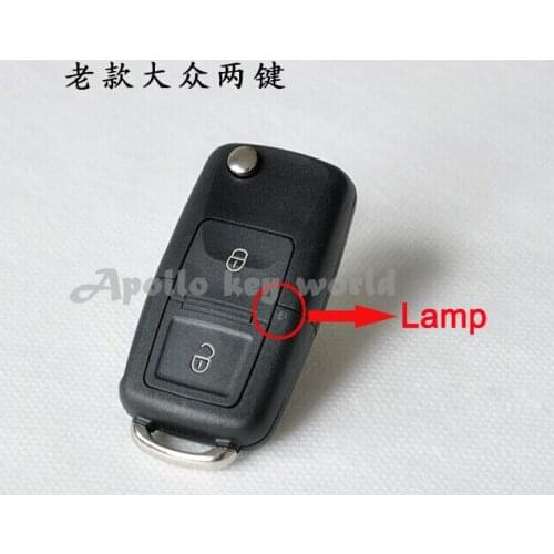 2 Buttons Flip Folding Remote Key Shell Case For Old VW Polo Tiguan Lavida Replacement Fob Cover