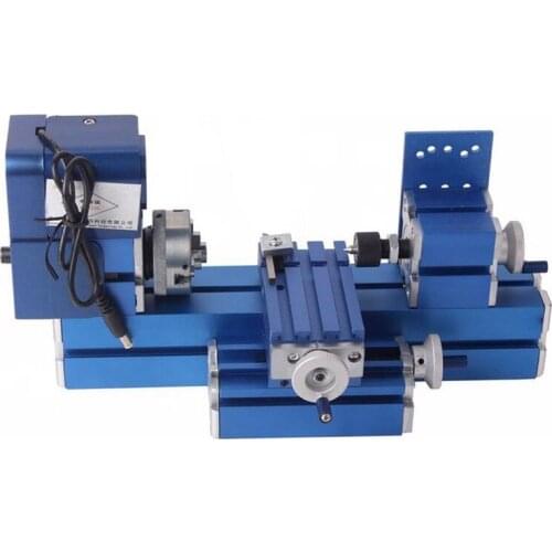 Mini Motorized Lathe Machine 24W DIY Tool Metal Woodworking Hobby Model Making