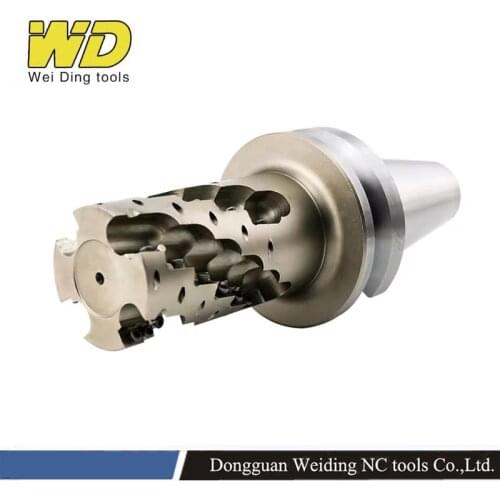 Heavy Cutting BT50 63 80 100mm cutting indexable helical end milling cutter shell grain rough milling cutter corn milling head