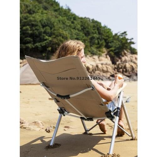 Outdoor folding chair portable recliner leisure fishing chair car adjustable beach chair