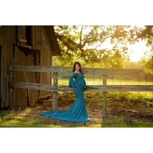 SLYXSH Women Skirt Maternity Photography Props Lace Gown Pregnancy Clothes Maternity Dresses For pregnant Photo Shoot Clothing