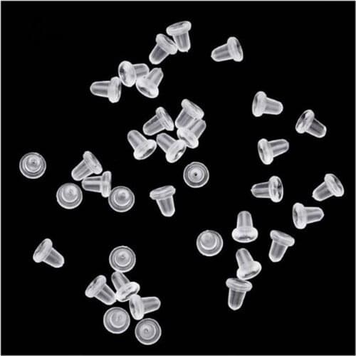 50pcs/lot Silicone Rubber earring clasp styles Ear Nut Earrings Jewelry Accessories Plugging Earring back Earstud Findings