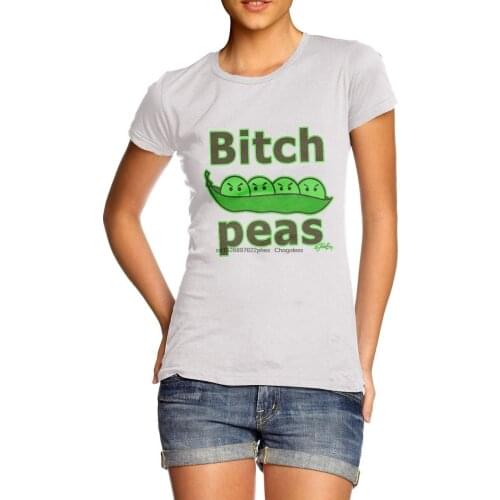 Womens Bitch Peas Funny Premium Cotton T-Shirt(1)