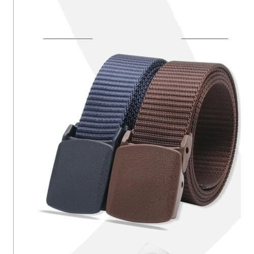 1PC Quick Dry Plastic Buckle Waist Strap Solid Color Canvas belt Unisex Accessories Outdoor Sports Simple