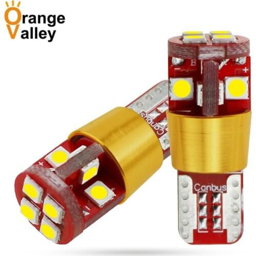 100PCS Car LED T10 Led Canbus W5W Led Bulbs 168 194 12 SMD 3030 LED Dome Reading Lamp Interior Lights Auto 9-30v