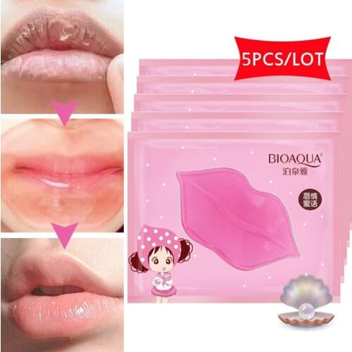 5pcs/lot Collagen Lip Gel Mask Lips Care Hydrating Repair Remove Lines New Women Crystal Moisture Essence Anti Ageing Beauty