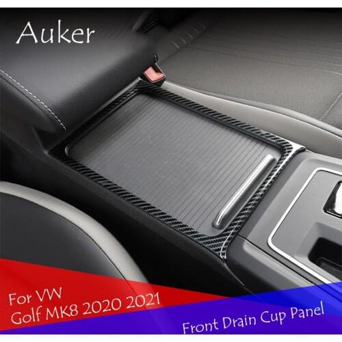 Car Front Drain Cup Panel Trim Frame Cover Sticker Strips Garnish For VW Golf 8 MK8 2020 2021 Accessories