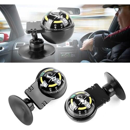 Mini Car Compass Flexible Navigation Dashboard Auto Ball Cup Vehicle Adhesive Car Mount Navigation Compass Camping Hiking Compas
