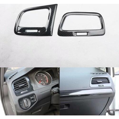 New ABS Car Styling For Volkswagen Golf 7 Dashboard Side Air Vent Frame Trim Interior Auto Molding Accessories 2pcs