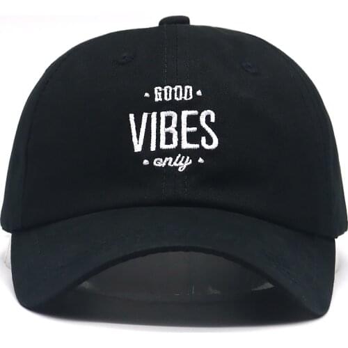 Embroidery GOOD VIBES ONLY baseball cap 100% cotton fashion dad hat new black sports snapback hats men women casual caps