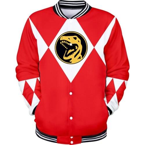 Mighty Morphin 3D Print Baseball Jacket Cool Fashion Men/Women Long Sleeve Hoodies Sweatshirt Casual Cosplay Hoodie Clothes