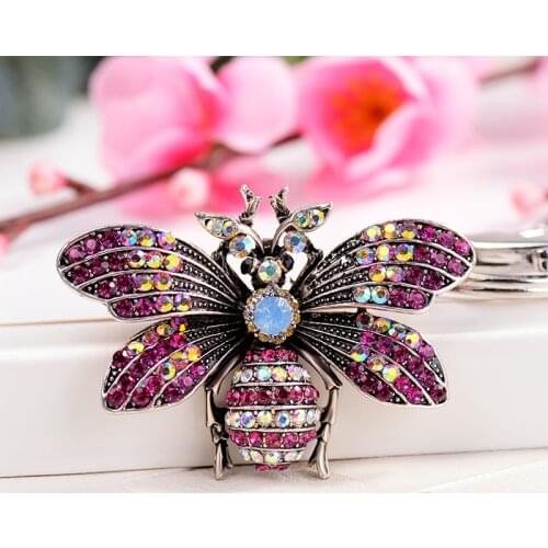 Europe and the United States creative key chain boutique animal key ring pendant personality bee pendant 3 colors