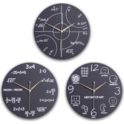Math Equations and Notations Mathematics Chalkboard Geek Wall Clock Educational Gifts For Kids Teachers School Classroom