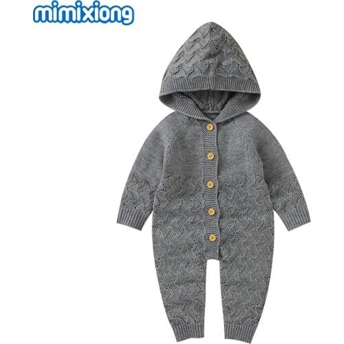 Baby Rompers Clothes Spring Autumn Casual Hooded Long Sleeve Newborn Boys Girls Sweaters Jumpsuits One Pieces Toddler Infant Top
