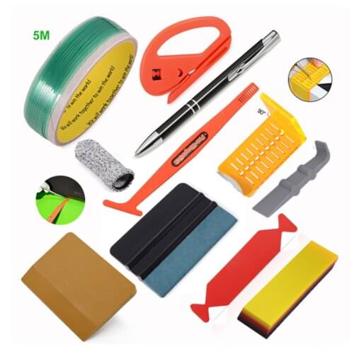 EHDIS Vinyl Film Wrapping Tools Kit Carbon Fiber Vinyl Wrap Car Magnet Stick Squeegee Water Scraper Window Tints Car Accessories