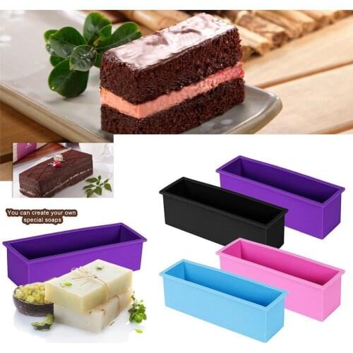 Flexible Rectangular Soap Silicone Mold For Handmade Soap Candle Chocolate Cake Nougat Crafts DIY Silicone Toast Loaf Soap Mold