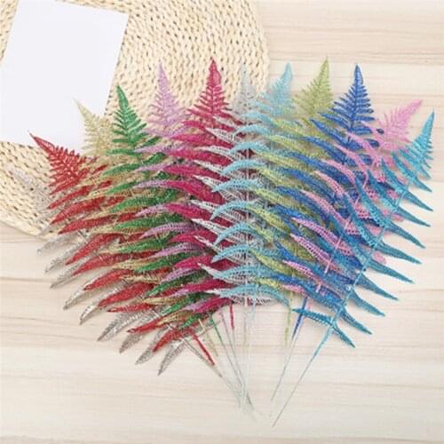 Artificial Flowers Christmas Tree Decoration Leaf Fashion Glitter Leaves Christmas Decoration Flower Party Room Decoration