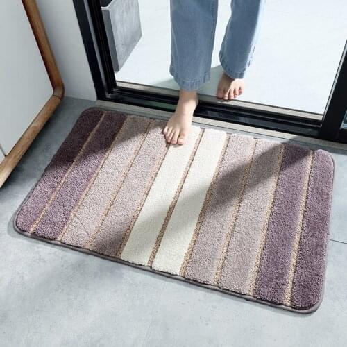 Non Slip Water Absorption Rug Stripe Bathroom Entrance Doormat Bath Indoor Floor Rugs Hallway Shower Carpet Qucik-drying Mats