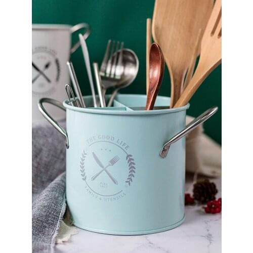 Kitchen Storage Rack Utensil Holder Knife Chopsticks Holder Countertop Cutlery Drying Rack Flatware Drain Tidy Bucket